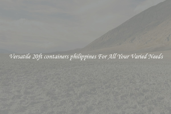 Versatile 20ft containers philippines For All Your Varied Needs