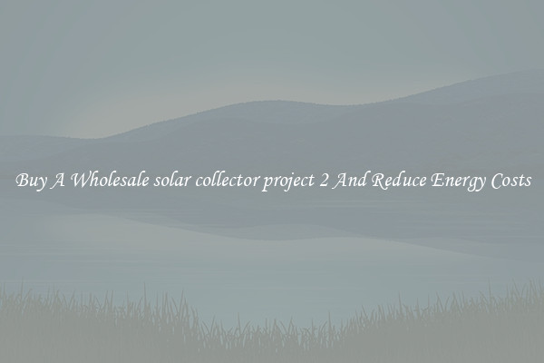 Buy A Wholesale solar collector project 2 And Reduce Energy Costs