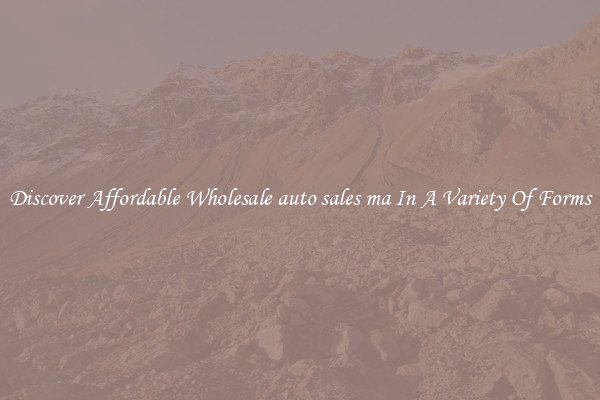 Discover Affordable Wholesale auto sales ma In A Variety Of Forms