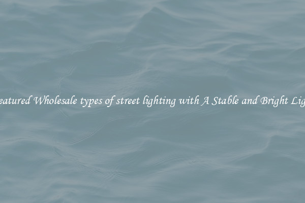Featured Wholesale types of street lighting with A Stable and Bright Light