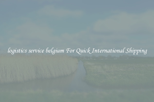 logistics service belgium For Quick International Shipping