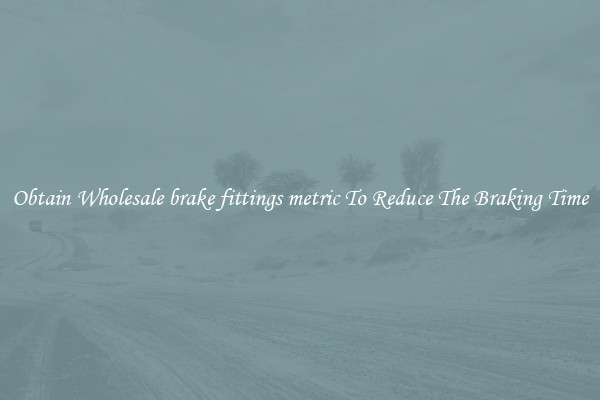 Obtain Wholesale brake fittings metric To Reduce The Braking Time