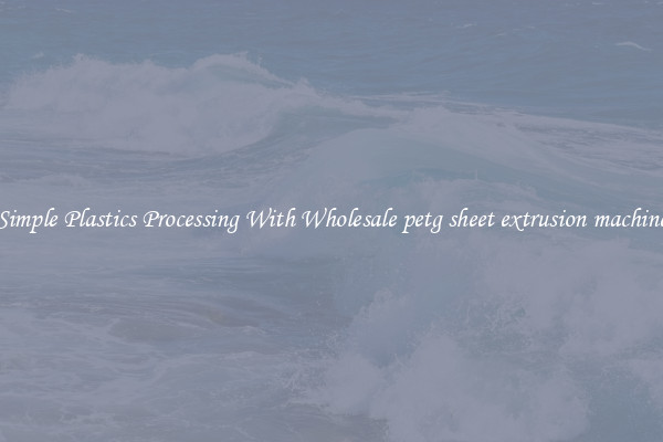 Simple Plastics Processing With Wholesale petg sheet extrusion machine